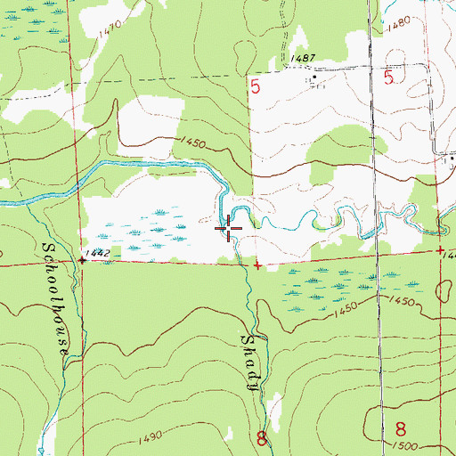 Topographic Map of Shady Brook, WI