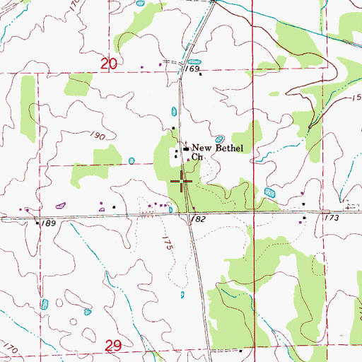 Topographic Map of New Bethel Baptist Church, AL