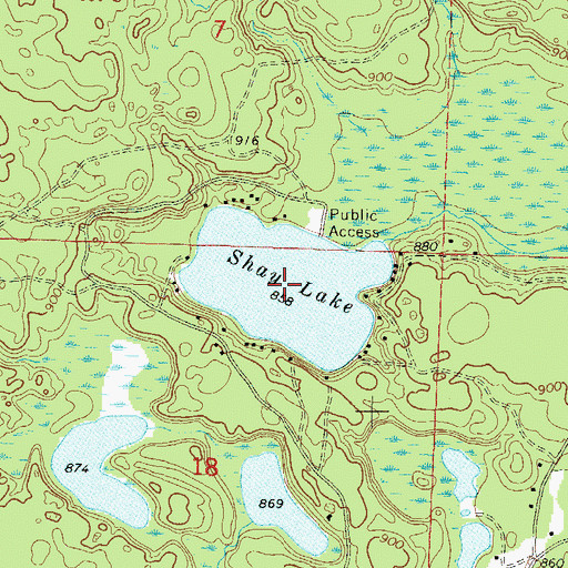 Topographic Map of Shay Lake, WI