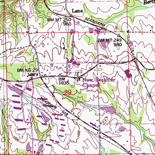 Topographic Map of New Brashier Chapel, AL