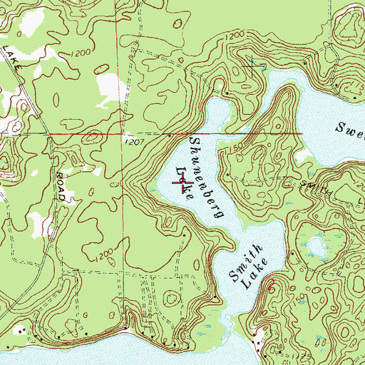 Topographic Map of Shunenberg Lake, WI