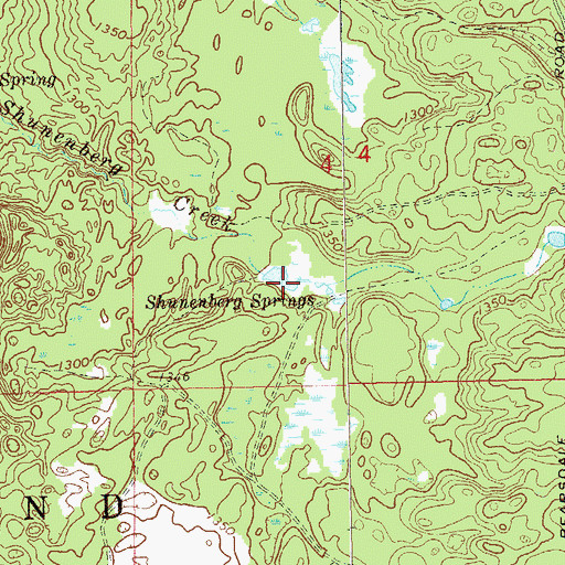 Topographic Map of Shunenberg Springs, WI