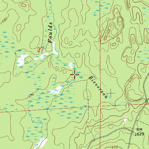 Topographic Map of Sieverson Creek, WI