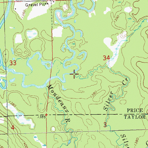 Topographic Map of Silver Creek, WI
