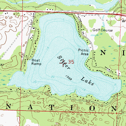 Topographic Map of Silver Lake, WI