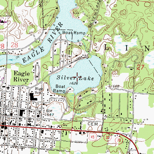 Topographic Map of Silver Lake, WI