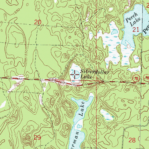 Topographic Map of Silverdollar Lake, WI