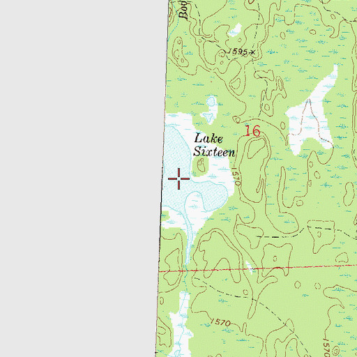 Topographic Map of Lake Sixteen, WI