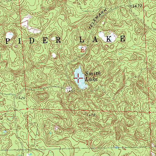 Topographic Map of Smith Lake, WI