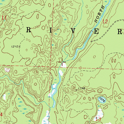 Topographic Map of Snow Falls Creek, WI