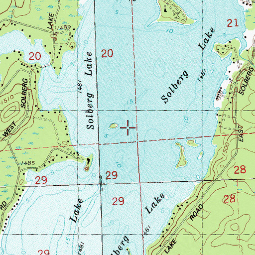 Topographic Map of Solberg Lake, WI