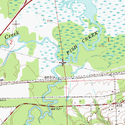 Topographic Map of South Fish Creek, WI