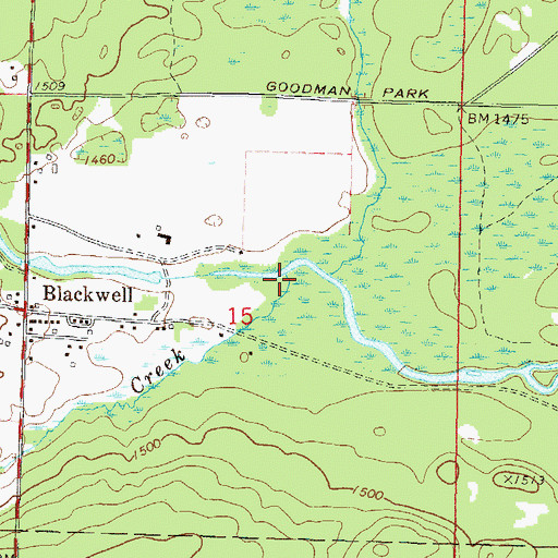 Topographic Map of Spencer Creek, WI