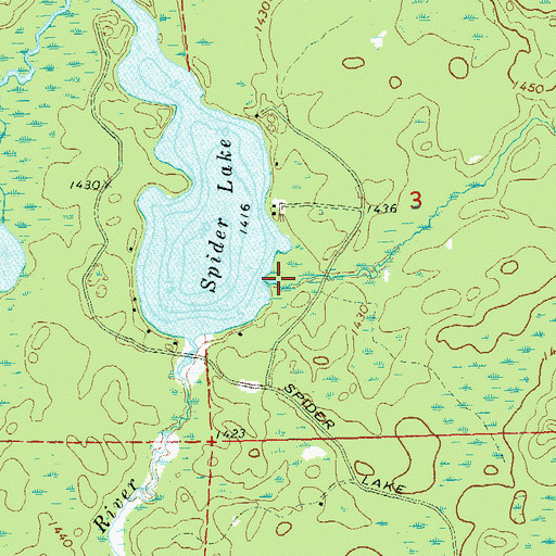 Topographic Map of Spider Creek, WI