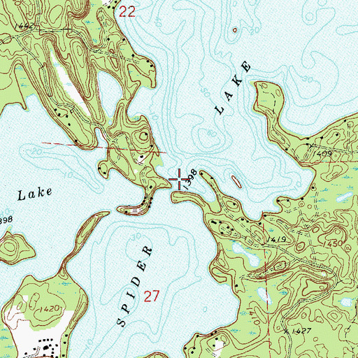 Topographic Map of Spider Lake, WI