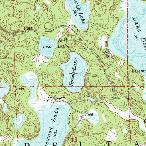 Topographic Map of Spirit Lake, WI