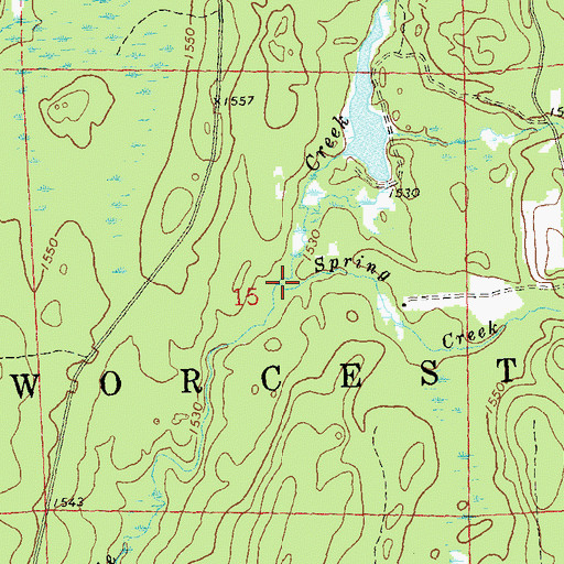 Topographic Map of Spring Creek, WI