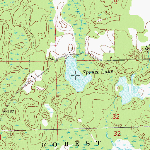 Topographic Map of Spruce Lake, WI