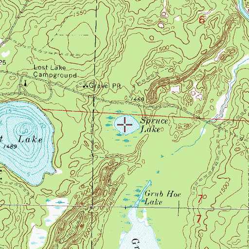 Topographic Map of Spruce Lake, WI