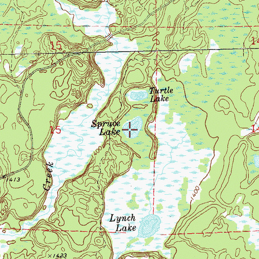 Topographic Map of Spruce Lake, WI
