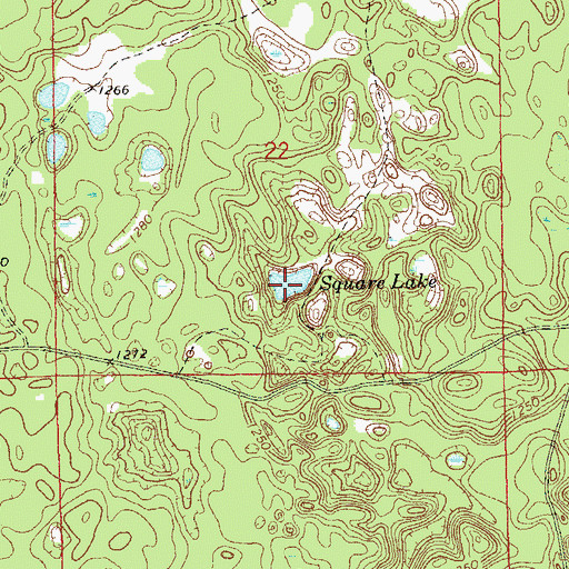 Topographic Map of Square Lake, WI