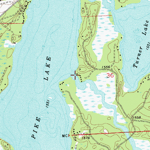Topographic Map of Squaw Creek, WI
