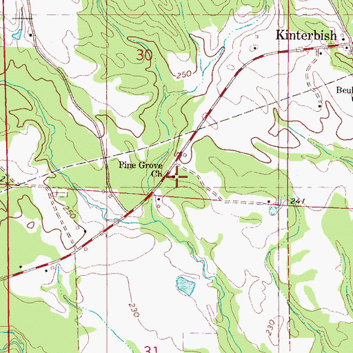 Topographic Map of Pine Grove Baptist Church, AL