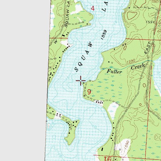 Topographic Map of Squaw Lake, WI