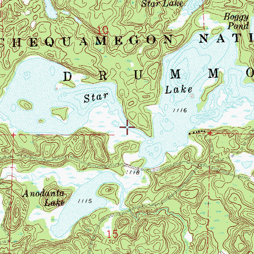 Topographic Map of Star Lake, WI