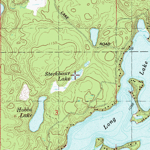 Topographic Map of Steckbaur Lake, WI