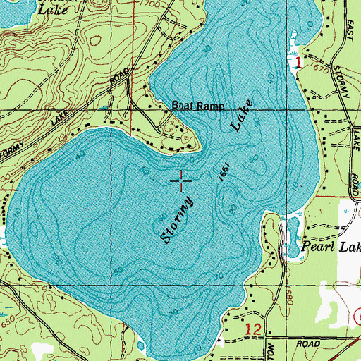 Topographic Map of Stormy Lake, WI