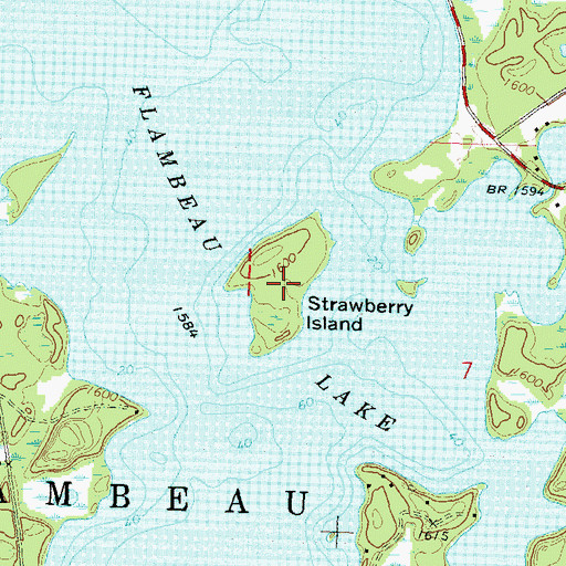 Topographic Map of Strawberry Island, WI