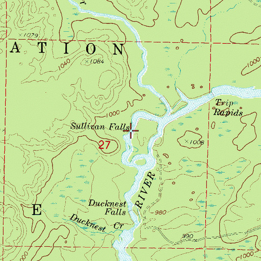 Topographic Map of Sullivan Falls, WI