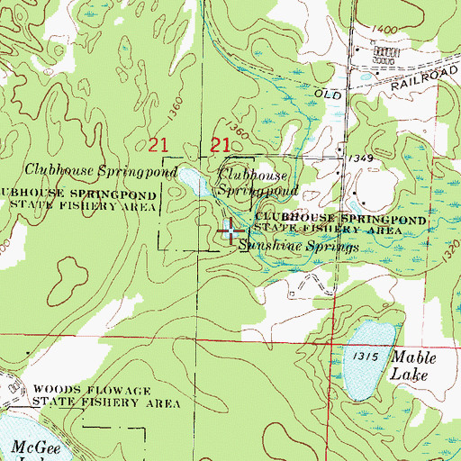Topographic Map of Sunshine Springs, WI