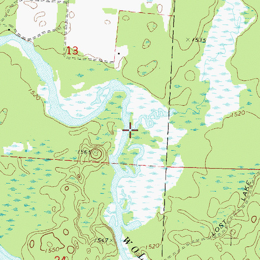 Topographic Map of Swamp Creek, WI