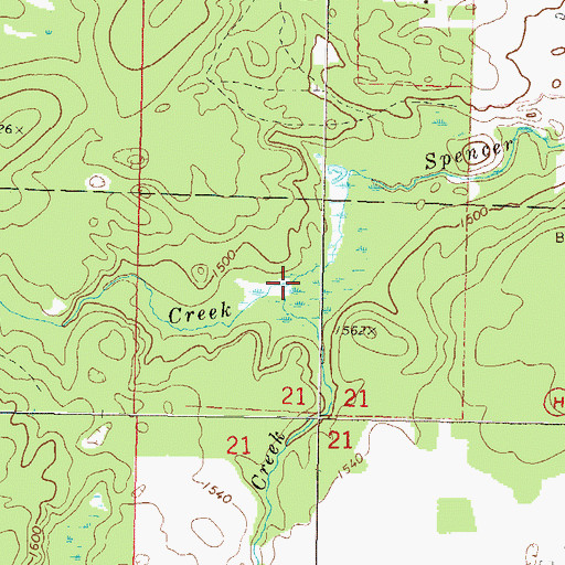 Topographic Map of Swan Creek, WI