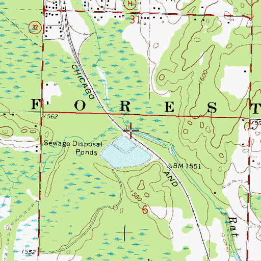 Topographic Map of Swanson Creek, WI