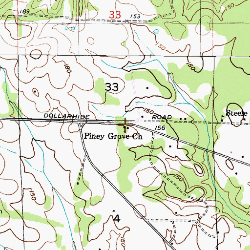 Topographic Map of Pine Grove Baptist Church, AL