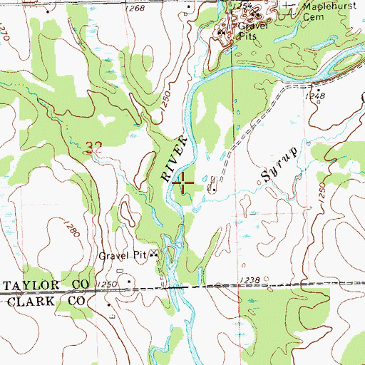 Topographic Map of Syrup Creek, WI