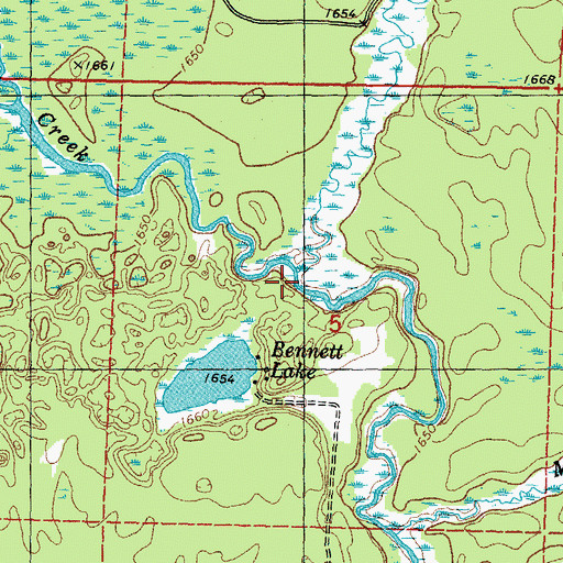 Topographic Map of Tamarack Creek, WI