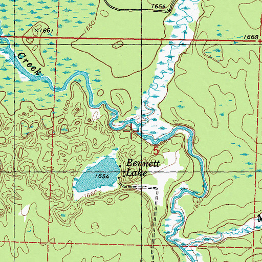 Topographic Map of Tamarack Creek, WI