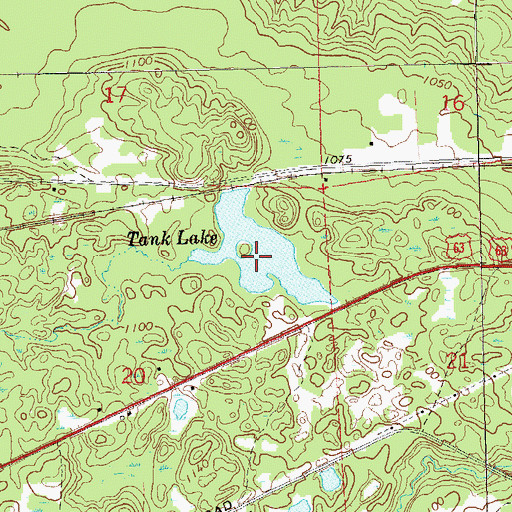 Topographic Map of Tank Lake, WI