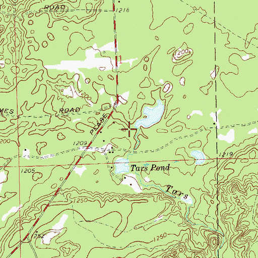 Topographic Map of Tars Creek, WI