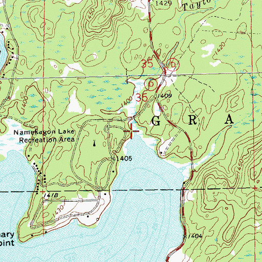 Topographic Map of Taylor Creek, WI