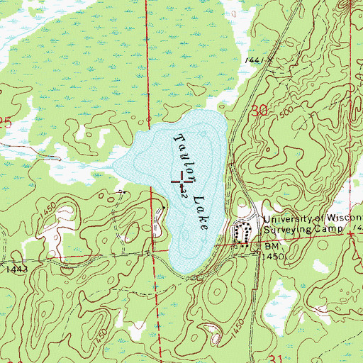 Topographic Map of Taylor Lake, WI