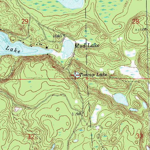 Topographic Map of Teacup Lake, WI