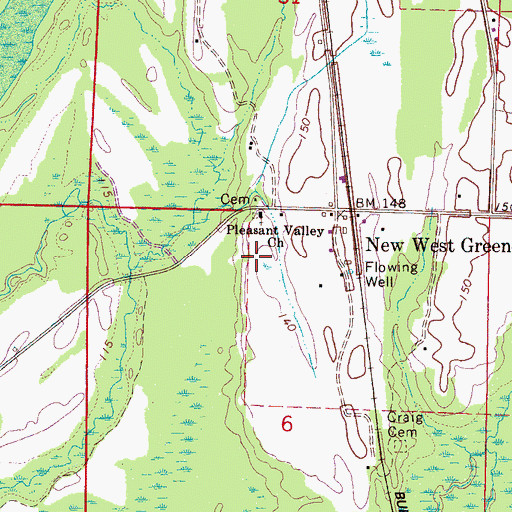 Topographic Map of Pleasant Valley Presbyterian Church, AL