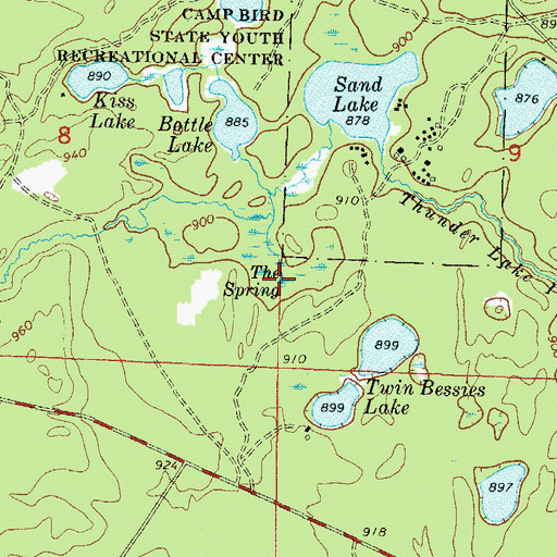 Topographic Map of The Spring, WI