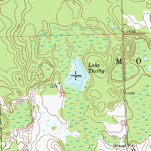Topographic Map of Lake Thirty, WI