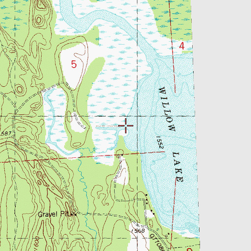 Topographic Map of Thunder Creek, WI
